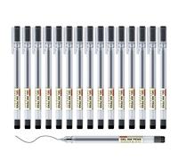 Shuttle Art Stylos à Encre Gel Noire, Lot de 15 Stylos à Bille à Encre Gel Noire Extra Fine de 0,38mm, Stylo Noir pour Bureau, Ecole, Ecriture et Examen