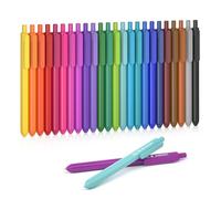 Shuttle Art Stylos à encre gel rétractables colorés, 24 couleurs d'encre vives, stylos mignons à pointe fine de 0,7 mm, séchage rapide pour écrire, dessiner, journal, prise de notes, école, bureau,