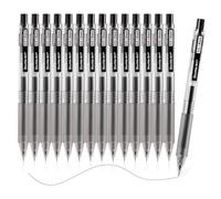 Shuttle Art Stylos Gel Noirs, Série de INKGLIDE 15 Stylo Roller à Encre Gel Rétractable Noir à Pointe Fine 0,5mm, Séchage Rapide, Ecriture Lisse, Prise en Main Confortable pour Bureau, Ecole et Maison
