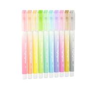 Shuttle Art Surligneurs Paillettes, 10 Fluo Surligneur Couleurs Vives à Pointe Biseautée, Non Toxique et Sécher Rapidement, Parfait pour Enfants Adultes pour Soulignage à l’École ou au Travail