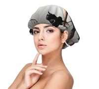 SHuWeiD Black Crow Birds on a Branch Bonnet de nuit en satin pour adulte Unisexe Bonnet de nuit 33 cm Noir Taille unique, Noir/blanc, taille unique