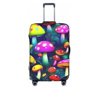 SHuWeiD Bright Mushrooms Housse de protection pour bagage en polyester lavable Motif champignons Blanc Taille S, Blanc, Small