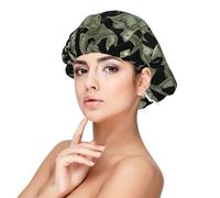 SHuWeiD Dollar Sign Money Print Bonnet de nuit en satin unisexe pour adulte Noir 33 cm, noir, taille unique