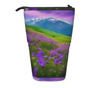 SHuWeiD Étui rétractable vertical avec imprimé paysage de prairie et de montagne, convient pour stylos, cosmétiques et petits objets essentiels, usage quotidien, Noir/blanc, One Size, tendance.