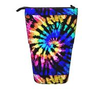 SHuWeiD Étui rétractable vertical imprimé tie-dye Exotic Tribe, convient pour stylos, cosmétiques et petits objets essentiels, usage quotidien, Noir/blanc, One Size, tendance.