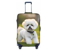 SHuWeiD Housse de protection en polyester lavable Motif bichon frisé sur l'herbe, blanc, Large