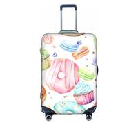 SHuWeiD Housse de protection en polyester lavable pour valise, motif cupcakes, beignets, muffins, muffins, sucre, blanc, taille XL, Blanc, X-Large