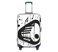 SHuWeiD Housse de protection pour bagage en polyester lavable avec motif notes de musique noir et blanc, taille XL, Blanc, X-Large
