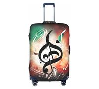 SHuWeiD Housse de protection pour bagage en polyester lavable avec notes de musique - Blanc - Taille S, Blanc, Small