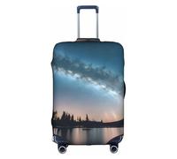 SHuWeiD Housse de protection pour bagage en polyester lavable Motif ciel nocturne et arbres Blanc Taille L, Blanc, Large