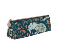 SHuWeiD Magnifique motif de prairies avec éléphant floral dans une boîte triangulaire, trousse de maquillage multifonctionnelle, pour le bureau et le rangement quotidien de papeterie, Blanc, One Size