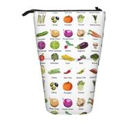 SHuWeiD Présentation de divers étuis verticaux rétractables imprimés de légumes, adaptés pour les stylos, les cosmétiques et les petits objets essentiels, usage quotidien