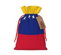 SHuWeiD Sac cadeau de Noël imprimé drapeau du Venezuela, fabriqué en polyester, utilisé pour emballer des cadeaux