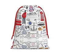 SHuWeiD Sac cadeau en velours super doux avec imprimé « I Love London »