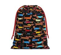 SHuWeiD Sac cadeau en velours super doux avec imprimé « I Love My Dog » - Motif teckels - Multifonction - Pour ranger des bonbons et des courses