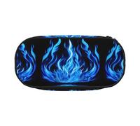 SHuWeiD Sac de rangement pour stylos avec imprimé flamme indigo, sac de rangement portable pour voyage, essentiels de voyage