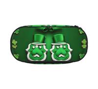 SHuWeiD Sac de rangement pour stylos avec imprimé Happy St. Patrick, sac de rangement cosmétique portable pour voyage, essentiels de voyage, Noir/blanc, One Size, Portabilité :