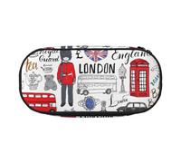 SHuWeiD Sac de rangement pour stylos avec imprimé I Love London, sac de rangement portable pour voyage, essentiels de voyage, Noir/blanc, One Size, Portabilité :