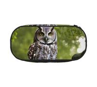 SHuWeiD Sac de rangement pour stylos avec motif branches d'arbre et hibou, sac de rangement portable pour voyage, essentiels de voyage