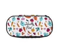 SHuWeiD Sac de rangement pour stylos et cosmétiques avec impression alimentaire saine pour voyage, essentiels de voyage