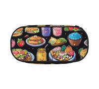 SHuWeiD Sac de rangement pour stylos et cosmétiques avec impression alimentaire saine pour voyage, essentiels de voyage