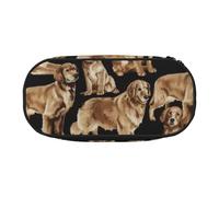 SHuWeiD Sac de rangement pour stylos Golden Retrievers - Sac de rangement portable pour les voyages, les essentiels de voyage