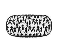 SHuWeiD Silhouettes d'arts martiaux imprimé sac de rangement pour stylos, sac de rangement cosmétique portable pour voyage, essentiels de voyage, Noir/blanc, One Size, Portabilité :