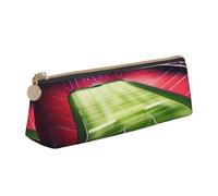 SHuWeiD Stade Football Satdium Field Light Night Print Triangle Box Trousse de maquillage multifonction pour le bureau et le rangement quotidien, Blanc, One Size, Légères