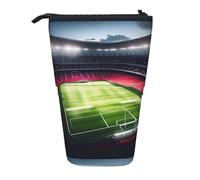 SHuWeiD Stade Football Satdium Field Light Night Print Vertical retractable Case Fit for stylos, cosmétiques, and small essentiels, daily use, Noir/blanc, One Size, tendance.