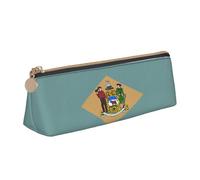 SHuWeiD Trousse de maquillage multifonction avec motif drapeau du Delaware, pour le bureau, les voyages et les articles de papeterie quotidiens