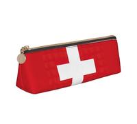 SHuWeiD Trousse de maquillage multifonction avec motif drapeau suisse, pour le bureau, les voyages et le rangement quotidien de papeterie, Blanc, One Size, Légères