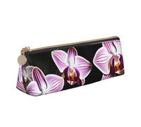 SHuWeiD Trousse de maquillage multifonction avec motif orchidée à cloche, motif triangulaire, pour le bureau, les voyages et le rangement quotidien de papeterie
