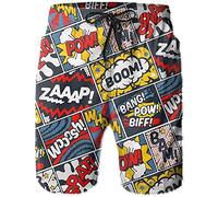 Shuwekk Short de bain pour homme avec motif drapeau américain - Séchage rapide - Avec doublure en maille
