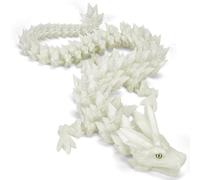 SHUWND Dragon imprimé 3D avec ailes et yeux, grande bouche, jouet articulé en cristal, décoration de bureau à domicile, cadeau d'animaux imprimés 3D (grand dragon-D)