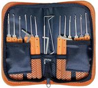 Shuyaodian Kit de crochetage de serrure, 17 pièces avec manuel et étui à fermeture éclair pour crochetage de serrure, outil d'extraction pour débutants et formation de serrurier
