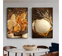 SHUYINGHENGXIE Affiche de pain impression sur toile image mur art déco cuisine boulangerie décoration sans cadre-30x40cmX2