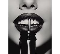 SHUYINGHENGXIE Noir lèvres blanches femme féministe affiche toile peinture impression art mural images salon décor intérieur sans cadre-B_30x40cm