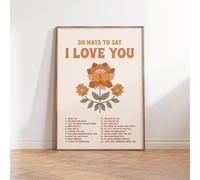 SHUYINGHENGXIE Thème de l'amour dit je t'aime fleurs poster peinture sur toile wall art print image décoration intérieure sans cadre-40x50cm