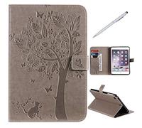 SHUYIT Coque iPad Mini 5 (2019), Coque iPad Mini 1/2 / 3/4, Chat arbre Motif Étui en PU Cuir Flip Case de Protection Magnétique Support Cover Etui Housse pour iPad Mini 1/2 / 3/4 / 5