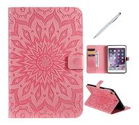SHUYIT Coque iPad Mini 5 (2019), Coque iPad Mini 1/2 / 3/4, Fleur du soleil Motif Étui en PU Cuir Flip Case de Protection Magnétique Support Cover Etui Housse pour iPad Mini 1/2 / 3/4 / 5