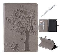 SHUYIT Coque pour iPad 10.2 (iPad 7) 2019 / iPad Air 3 10.5 2019 / iPad Pro 10.5 - Chat arbre Motif Étui en PU Cuir Flip Case de Protection Magnétique Support Cover Etui Housse