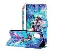 SHUYIT Coque pour Samsung Galaxy A41 Étui, Housse en PU Cuir Portefeuille avec Fentes de Cartes, Fonction Support 3D Flip Case Cover Etui pour Samsung Galaxy A41, Ciel de rêve