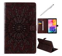 SHUYIT Coque Samsung Galaxy Tab A 10.1 2019 SM-T510 / T515, Fleur du soleil Motif Étui en PU Cuir Flip Case de Protection Magnétique Support Cover Etui Housse pour Galaxy Tab A 10.1 2019 T510 / T515