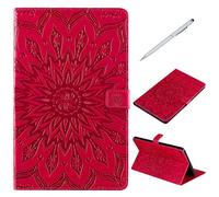 SHUYIT Coque Samsung Galaxy Tab A 10.1 2019 SM-T510 / T515, Fleur du soleil Motif Étui en PU Cuir Flip Case de Protection Magnétique Support Cover Etui Housse pour Galaxy Tab A 10.1 2019 T510 / T515