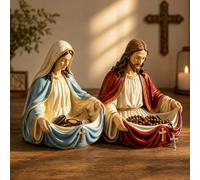 SHUZHENG Bol à attraper de la Vierge Marie - Statue de chapelet - Cadeau catholique - Figurine de Sainte Mère Bénie - Cadeaux catholiques pour femme - Décoration d'intérieur religieuse