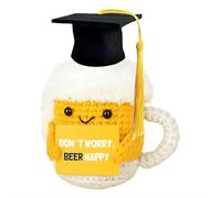 SHUZHENG Cadeau de remise de diplôme 2025, éléphant positif inspirant avec casquette et carte de vœux, soutien émotionnel fait à la main, cornichon amusant pour elle, filles, lui, garçons, lycée (D)