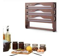 SHUZHENG Distributeur de film étirable 4 en 1 et coupe-papier d'aluminium - Distributeur et coupe-papier d'aluminium - Organiseur de papier d'aluminium - Coupe-film étirable pour papier d'aluminium et