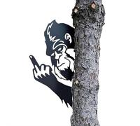 SHUZHENG Panneau en métal Peek-A-Boo Flipping Off Big-foot, décoration murale en forme d'animal voyant, doigt d'honneur et grand pied qui regarde autour des panneaux d'angle pour jardin, clôture