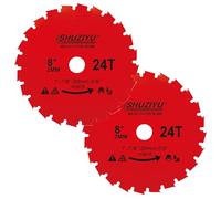 SHUZIYU, 200x2.0mm-24T, Lame de Débroussailleuse, Ensemble 2 Pièce, Arbre 25.4mm, Avec Adaptateur de Rondelle de 22.23-20-15.88mm