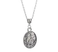 SHVCKLNPW Collier de croissant de lune en forme de corbeau gothique, bijoux d’amulette de sorcellerie wiccane pour femmes hommes, cadeau punk de l’académie sombre